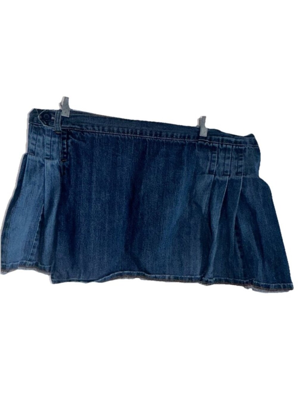 Y2K Old Navy Womens Wrap Micro Mini Denim Skirt Plus 18 Pleated Skater